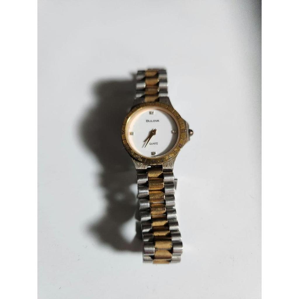 Б/У Женские кварцевые часы BULOVA Серебристый/Золотой