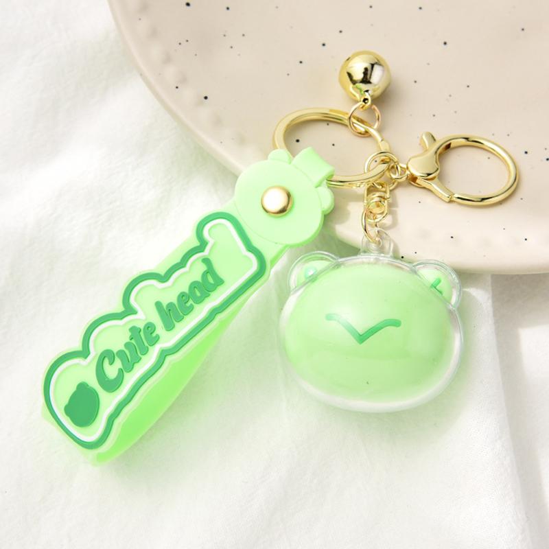 Мультяшный акриловый брелок в виде головы животного, колокольчик, милая панда, лягушка, медведь, свинья, брелок, сумка, кулон, изысканный аксессуар, подарок для пары