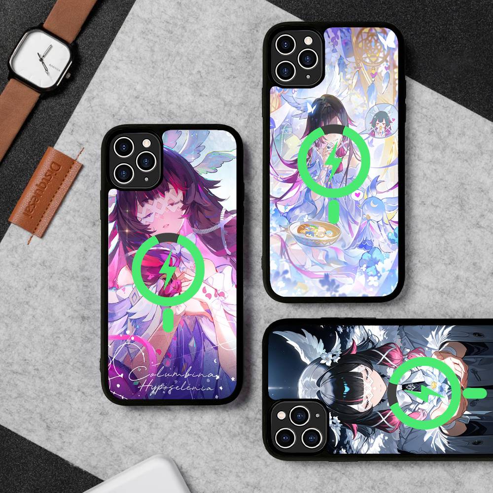 Genshin Impact Коломбина Для Magsafe Чехол для телефона Для IPhone 17 Air 16 15 14 13 12 11 Pro Max Plus Ударопрочный чехол