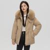 Winter School Overcomes Short Women's Loose New Artificial Fur Thickened and Velvet Cotton-padded Jacket Fur Collar Coat.