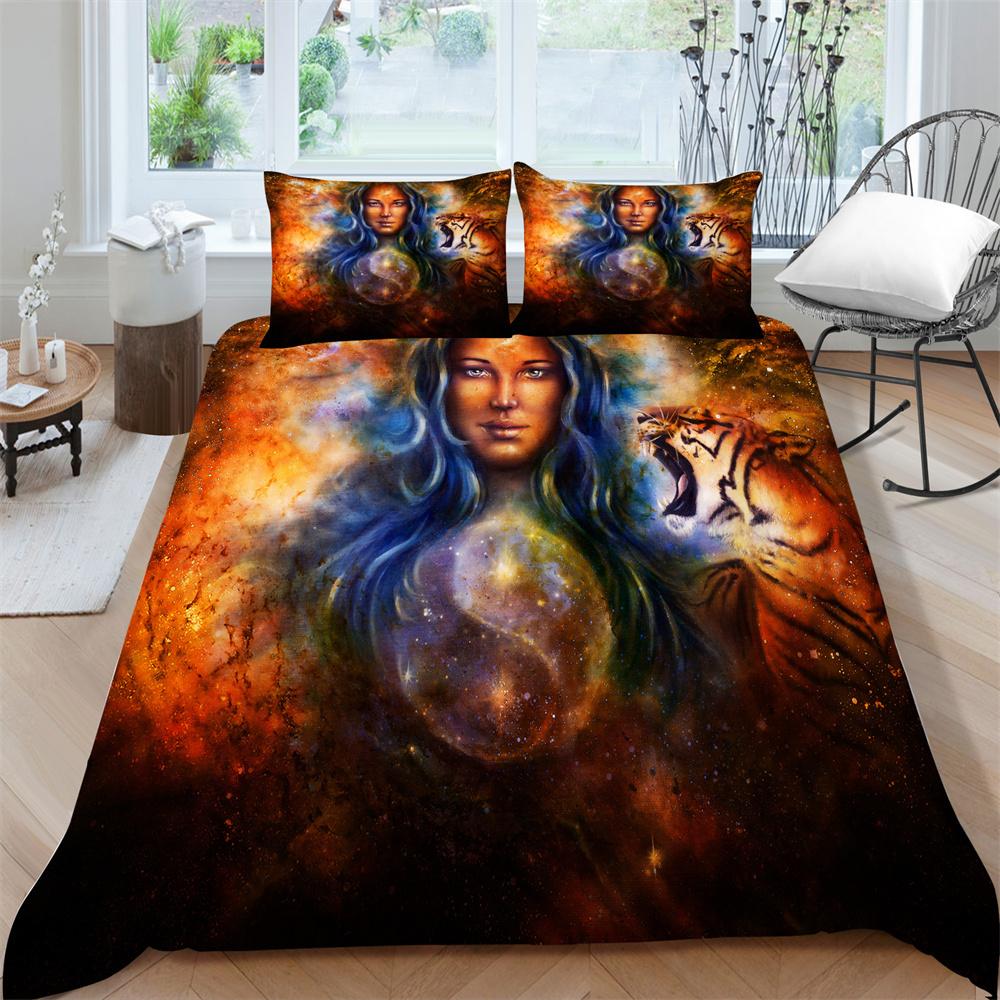 Комплект пододеяльников в стиле животных, домашние покрывала, новый комплект постельного белья, детский комплект постельного белья Tiger King Queen Size, декор из микрофибры для спальни
