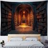 Magic Bookshelf Wall Mounted Tapestry Library, Living Room Background Cloth, Aesthetic Bedroom Decoration, Dreamy Home Decor
