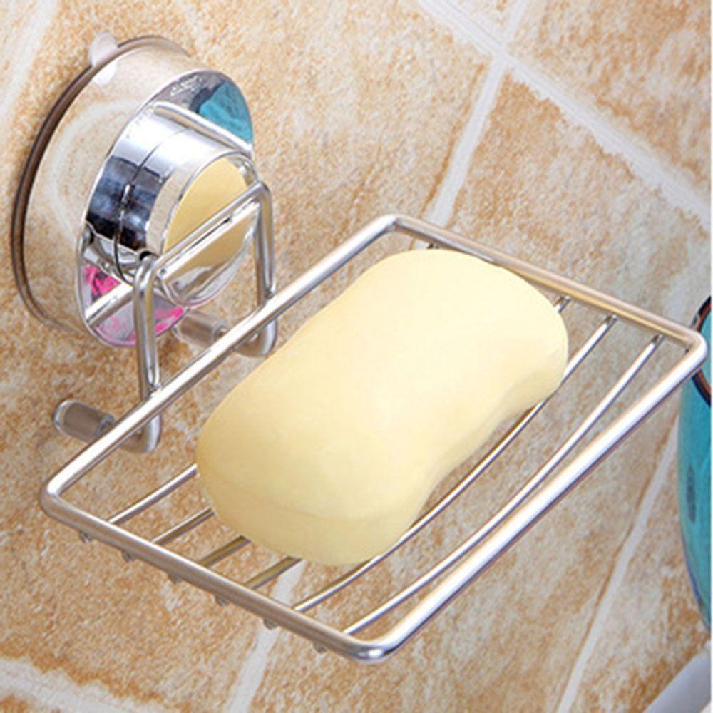 No-Drilling Vacuum Suction Cup Soap Dish Wall Mounted Bathroom Sponge Holder Soap Tray  Bathtub