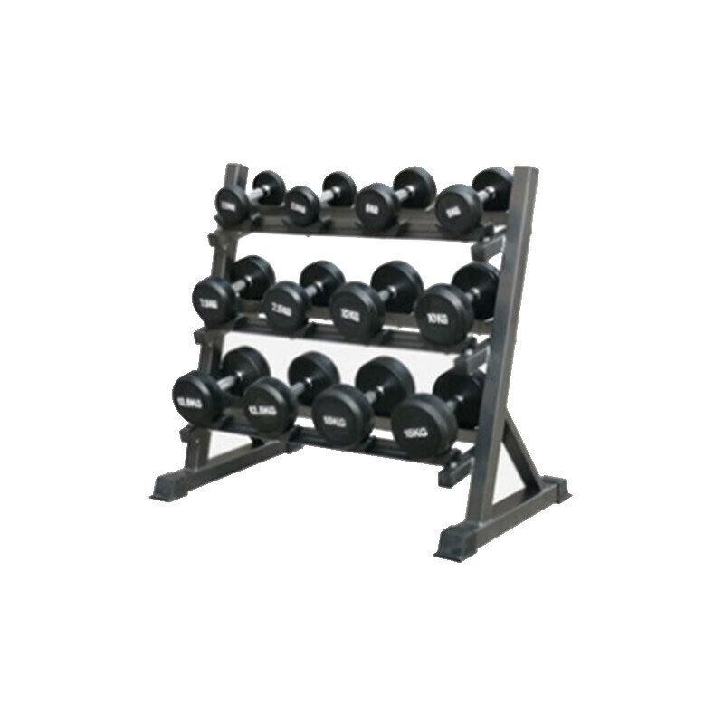 Commercial Rubber Dumbbell Set with Rack