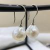 Women's Earrings White Baroque Pearls Irregular Shape 925 Sterling Silver Fish Hook Earrings Pearl Earrings Gifts for Girls