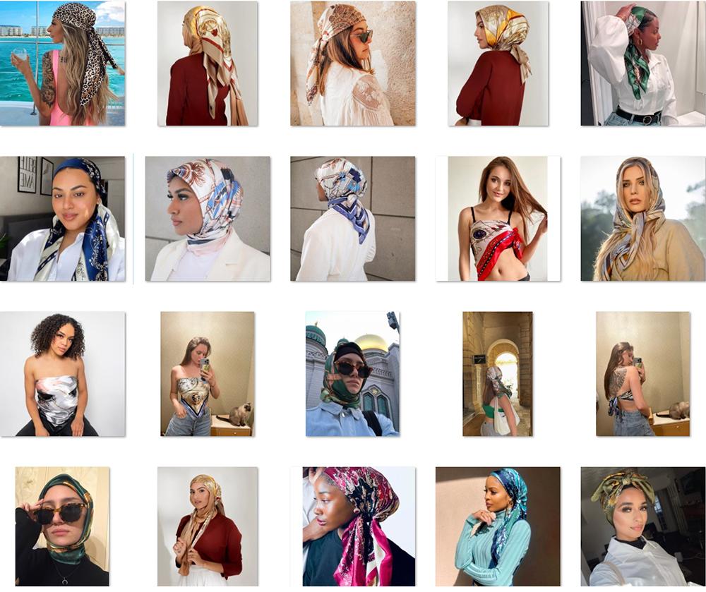 90*90 см шелковый шарф шарф-повязка на голову женский четырехсезонный шарф для волос хиджаб фуляр Iuxe бандана Femme платок на голову