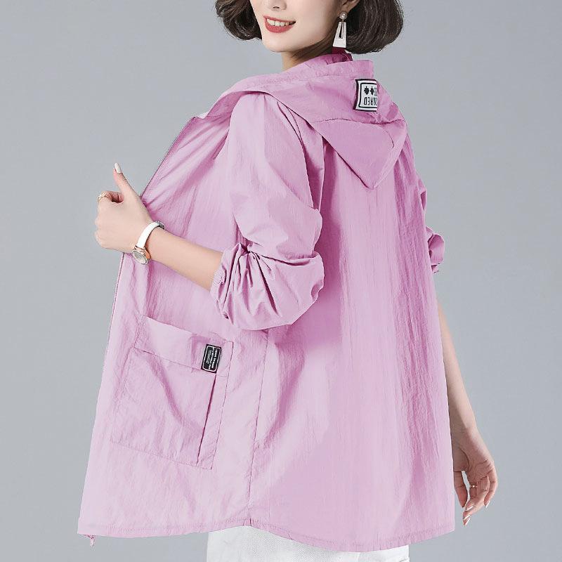 Весенне-летняя модная тонкая ветровка, женская куртка, пальто, женская длинная бейсбольная форма с капюшоном, свободные куртки