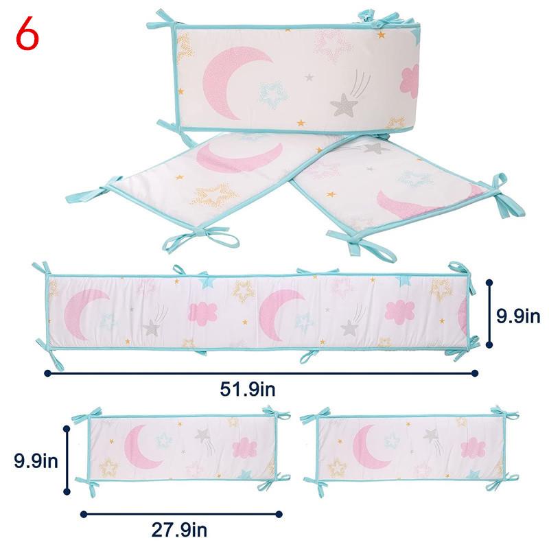 4 шт. дышащие хлопковые бортики для детской кроватки, мягкая подкладка, мягкая защита для кроватки, накладки на бампер для мальчиков и девочек