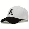 Baseball Stitching Embroidered Ar Side Lettering Alphabet A Neutral Gender Women  Men For Caps Spring And Autumn Outdoor Adjustable Casual Hats