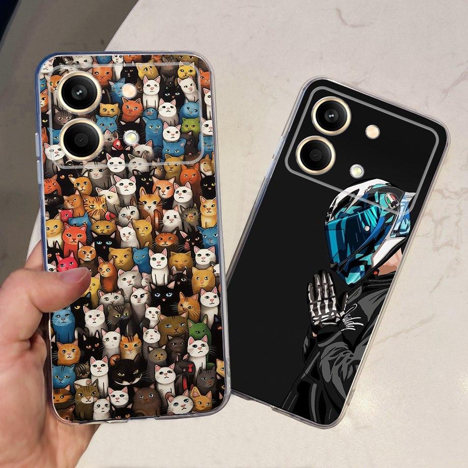 For Xiaomi Poco M6 Pro 4G 5G Poco X6 Pro x6 Neo Phone Case Clear Soft TPU Silicone Back Cover Cool Cartoon Girly Fashion Bumper