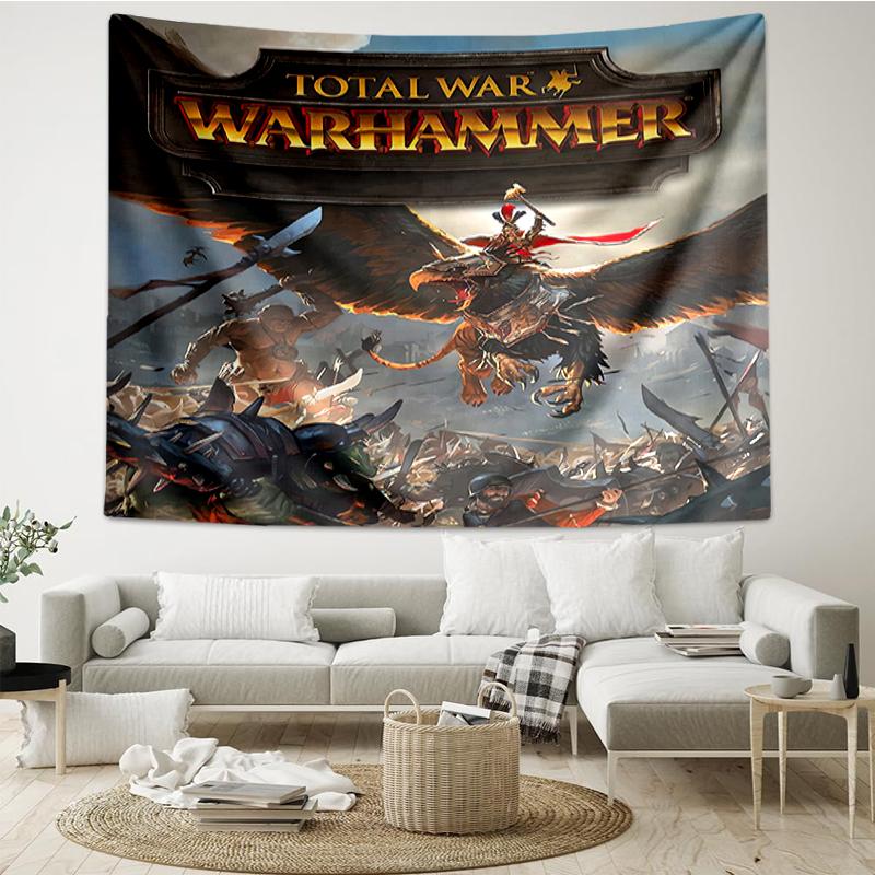 Гобелен с принтом Total-War, Фон, Легкая установка, Идеально для спальни, офиса и гостиной, с эстетичным настенным декором.
