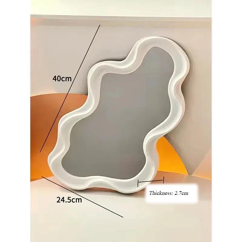 Irregular Waterproof Makeup Mirror, Cloud-shaped Vanity Mirror, Bathroom Wall-mounted & Tabletop Dual-use, Decorative Mirror