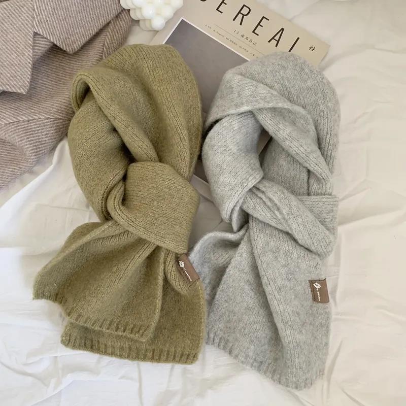 Korean Imitation Cashmere Scarf Fashion All-match Solid Color Plush Scarf Soft