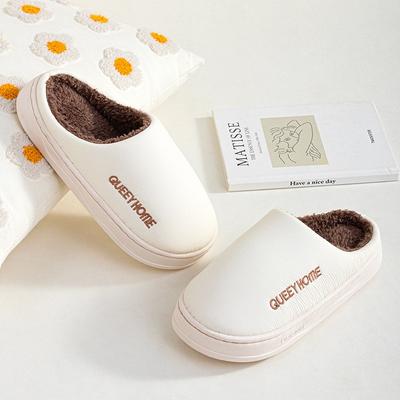 Водонепроницаемые хлопковые тапочки женские зимние новые домашние для помещений осенне-зимние нескользящие бархатные теплые тапочки мужские