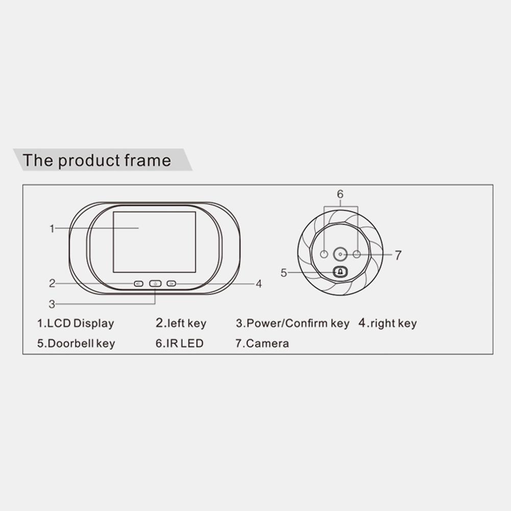 2,8-дюймовый цифровой дверной звонок, камера-глазок для двери с ночным видением, глазок для двери, видео, ночное видение