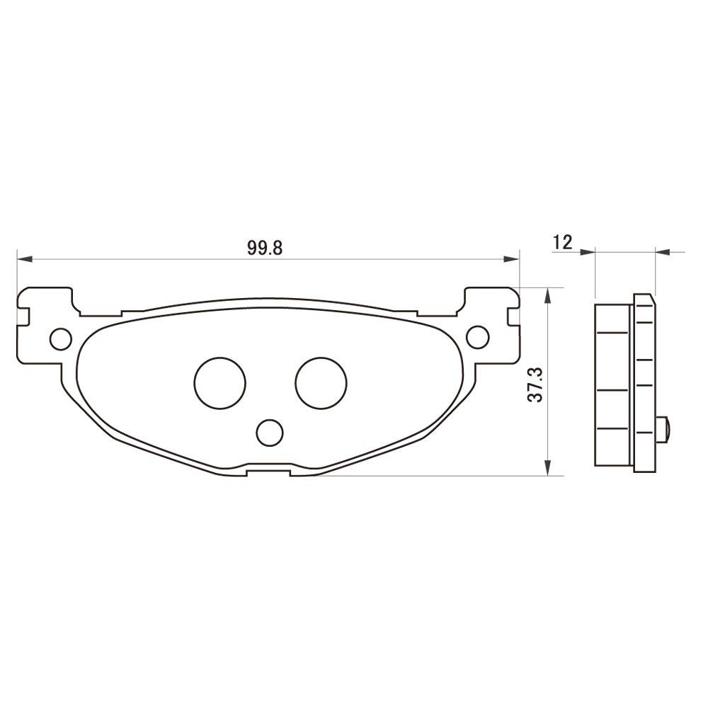 Daytona Motorcycle Brake Pads Red Pads (Semimetal Pads) TMAX 500 [4B5/1UD] (08-12) MAXAM (05-17)