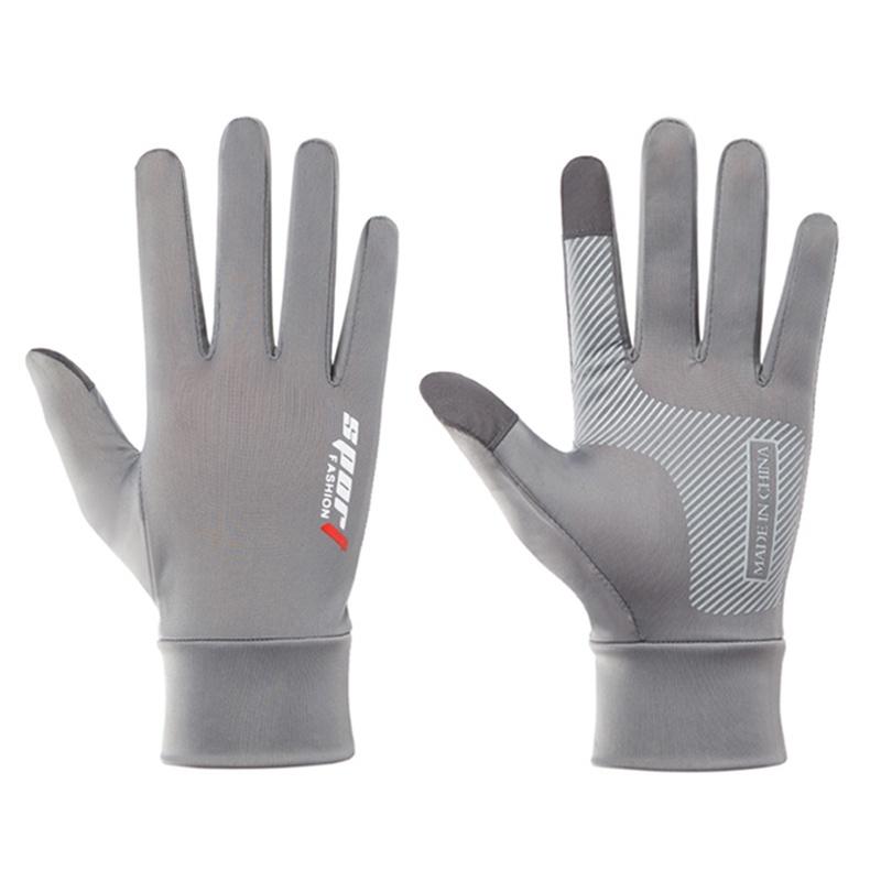 Летние перчатки для рыбалки для мужчин, нескользящие солнцезащитные перчатки из ледяного шелка, велосипедные перчатки, тонкие анти-УФ-лучи, спортивные мотоциклетные перчатки для спорта на открытом воздухе