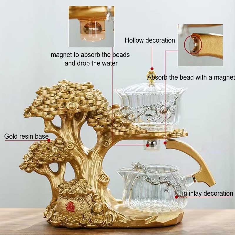 Творческий стеклянный чайник Cash Cow, автоматический чайный сервиз, термостойкое заварочное устройство, турецкий чайник с подставкой, новое поступление