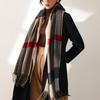 Scarf Women's Winter Plaid Print Tassel Imitation Cashmere Scarf Warm Shawl Neck