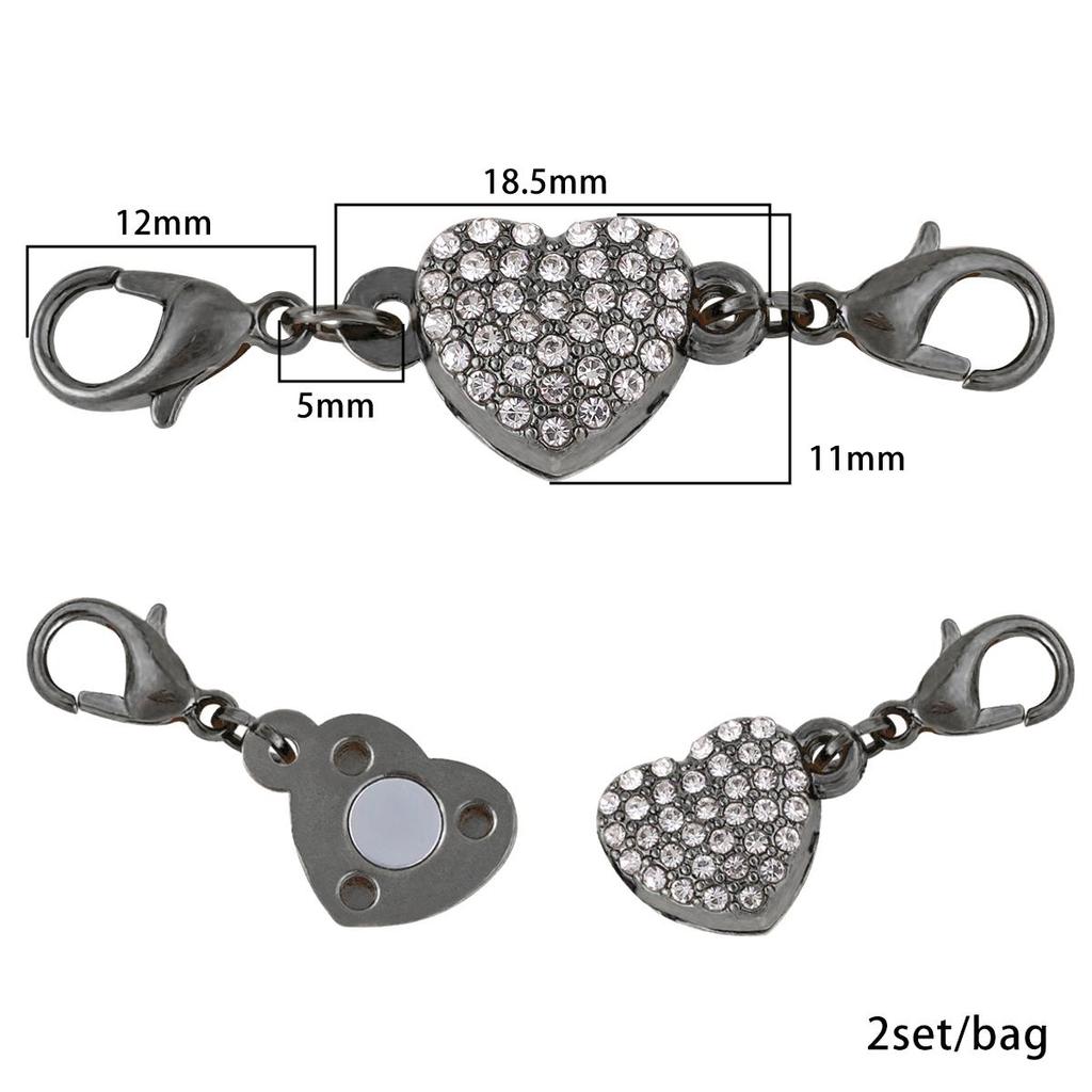 2 компл./сумка, сильные магнитные застежки в форме сердца, подходят для браслетов, ожерелья, застежки, соединители для изготовления ювелирных изделий