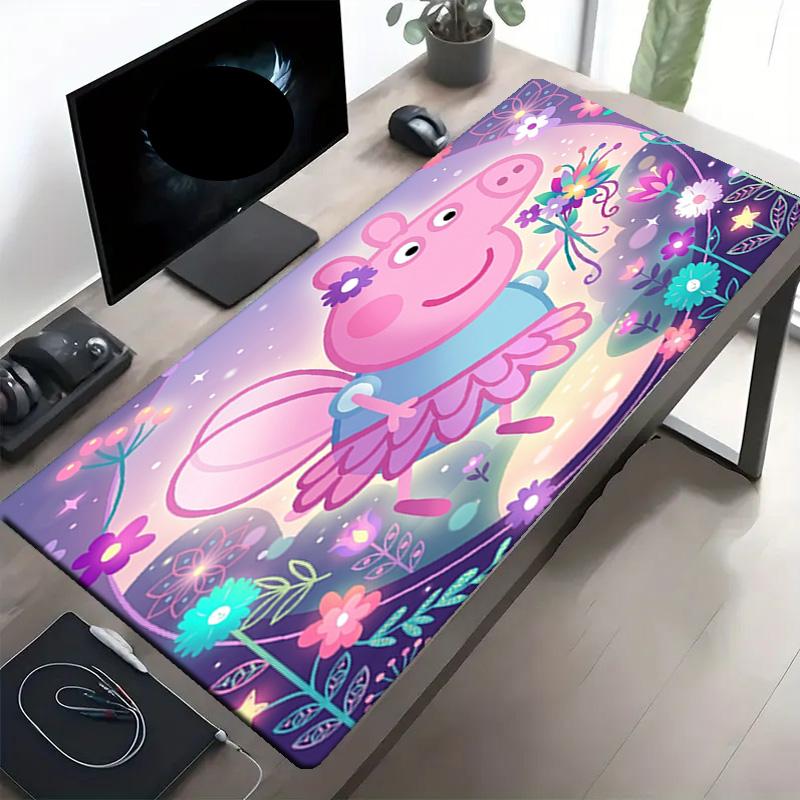 Peppa Pig Print Mouse Pad, Anti‑Slip Desktop keyboard Mat, for PC Laptop Gaming Working Daily Use, Cool Festival Surprise Gift