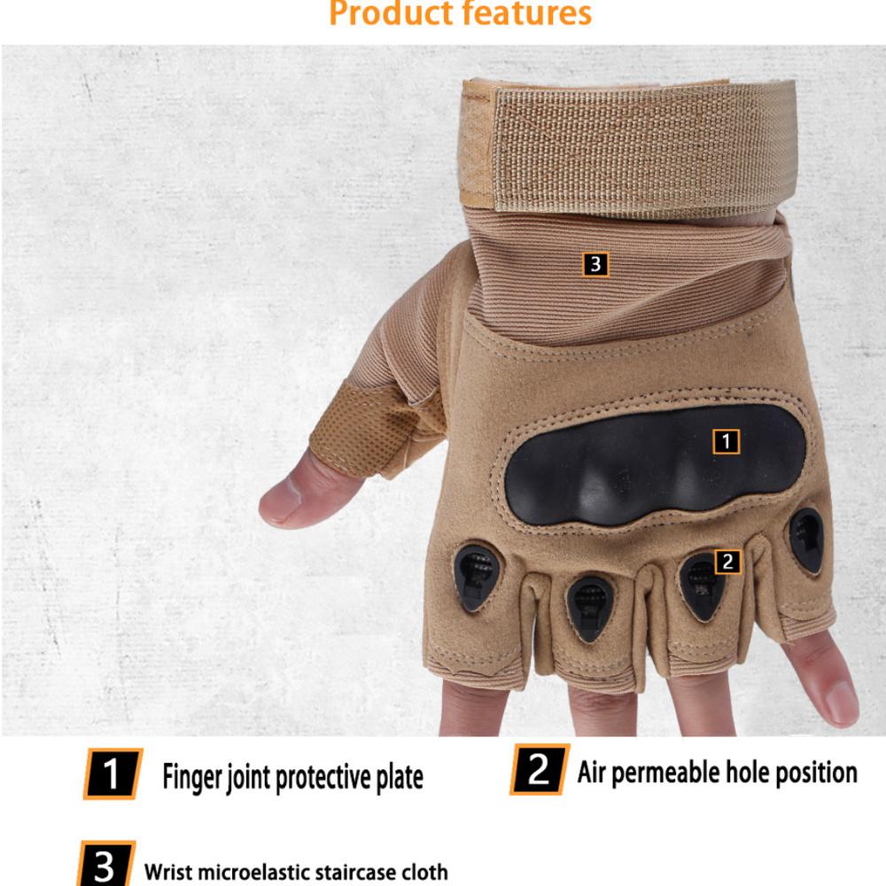 Велосипедные велосипедные перчатки, противоскользящие спортивные велосипедные перчатки на открытом воздухе, военные армейские перчатки без пальцев для стрельбы