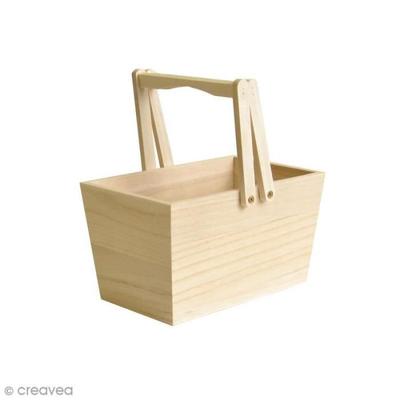 Деревянная корзинка для декора - ARTEMIO - 16 x 10 x 9 см - Бежевый - Предмет - Унисекс