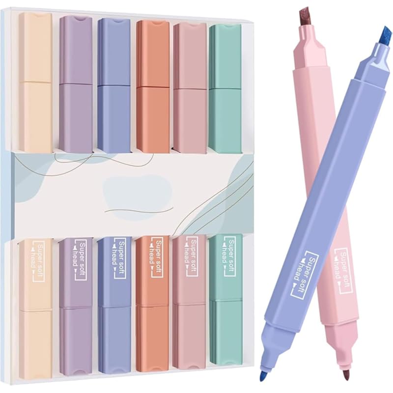 Radiant Aesthetic Pastel Highlighters And Pens, No Bleed, Chisel Tip, For Journaling, Note Taking, School Supplies (Pack