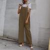 Женская мода, летние брюки-комбинезон из хлопка и льна, свободный повседневный комбинезон с карманами