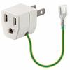 Elecom OA Lightning Adapter White 3 Pin To 2 Pin Grounded Outlet T-H32