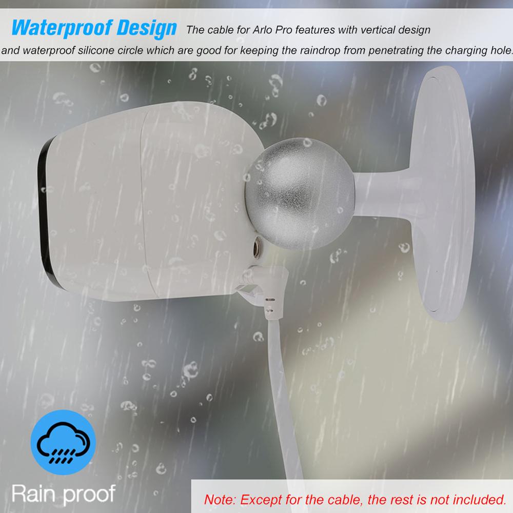 Кабель питания для зарядки Arlo Light, защищенный от атмосферных воздействий плоский кабель для использования внутри и снаружи помещения, кабель Micro USB из алюминиевого сплава, шнур питания/зарядки без вилки