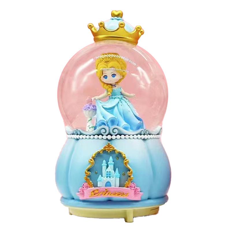 Pink Heart Castle Music Box Lantern - Snow Princess Dream Castle Birthday Gift