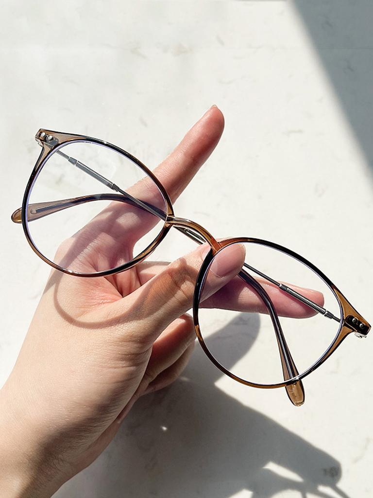 1 шт. Мужские и женские круглые очки с защитой от синего света, компьютерная оправа, оптические линзы, новинка, офисные подарки