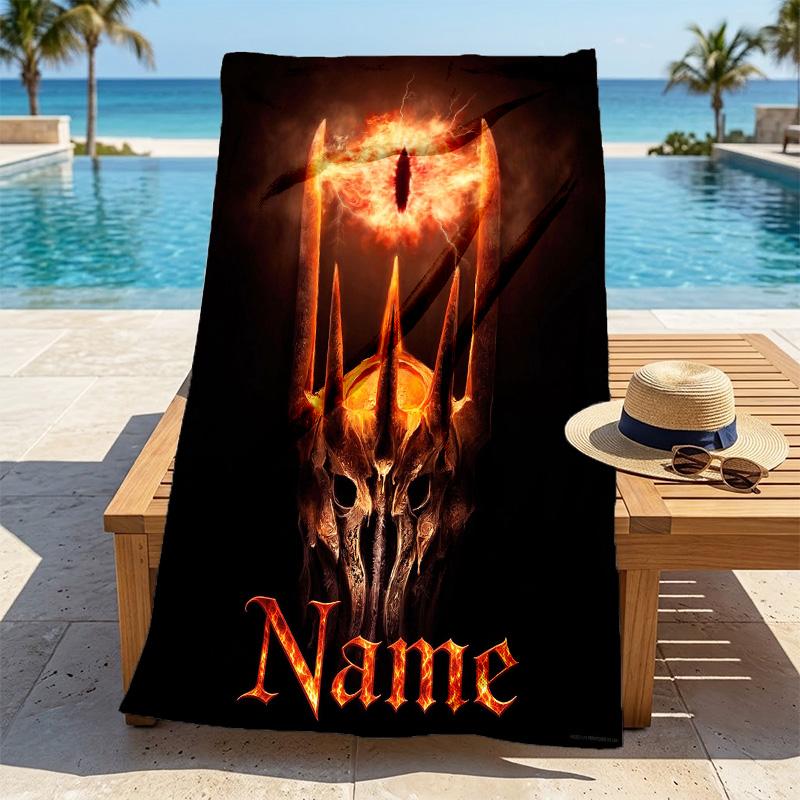 Personalized Name Lord Rings printed beach towel,a quick-drying, absorbent mat suitable for the beach, pool, gym, and travel fans gift 78