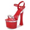 2023 Summer Fashion Shallow Mouth Transparent Female High Heels Thick Heel Waterproof Platform Sexy Women Sandals LFD