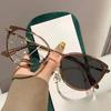 New Cat Eye Photochromic Myopia Glasses Women Men Fashion Anti-Blue Light Glasses Vintage Large Eyewear Unisex Diopter 0 To -4.0