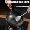 Непокрытый чугунный горшок, 9,45-дюймовый, кованный вручную, с антипригарным покрытием, без покрытия, для газовой сковороды Wok с круглым дном и крышкой