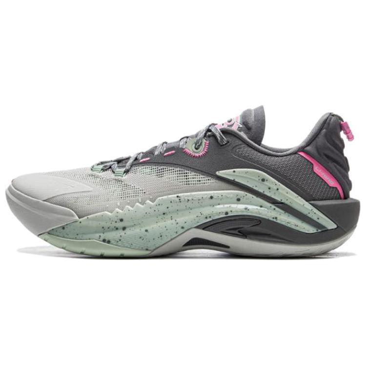 Li Ning износостойкие с поддержкой, упругим захватом, низкие, для уличного исполнения, баскетбольные кроссовки, мужские, серо-голубо-розовые, ABFV005-3