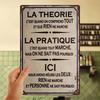 Винтажная металлическая табличка French Theory 2D Плоская Юмористическая Информативная Водонепроницаемая Железная Настенная Картина Рустикальный Дизайн для Декора Дома Бара