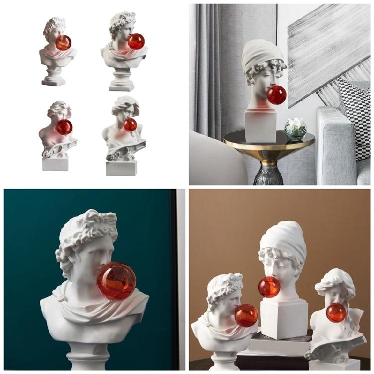 Уникальная смоляная греческая фигурка, выдувающая пузыри, Классический греческий бюст-скульптура для добавления веселья на стол и в жилое пространство