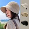 Solid Color Fisherman Hat Sunscreen Canvas Basin Hat Foldable Waffle Bucket Hat  Outdoor