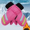 2-5 лет Водонепроницаемые Детские Лыжные Перчатки Зимние Велосипедные Перчатки Противоскользящие Перчатки Теплые Толстые Флисовые Митенки для Сноубординга Перчатки