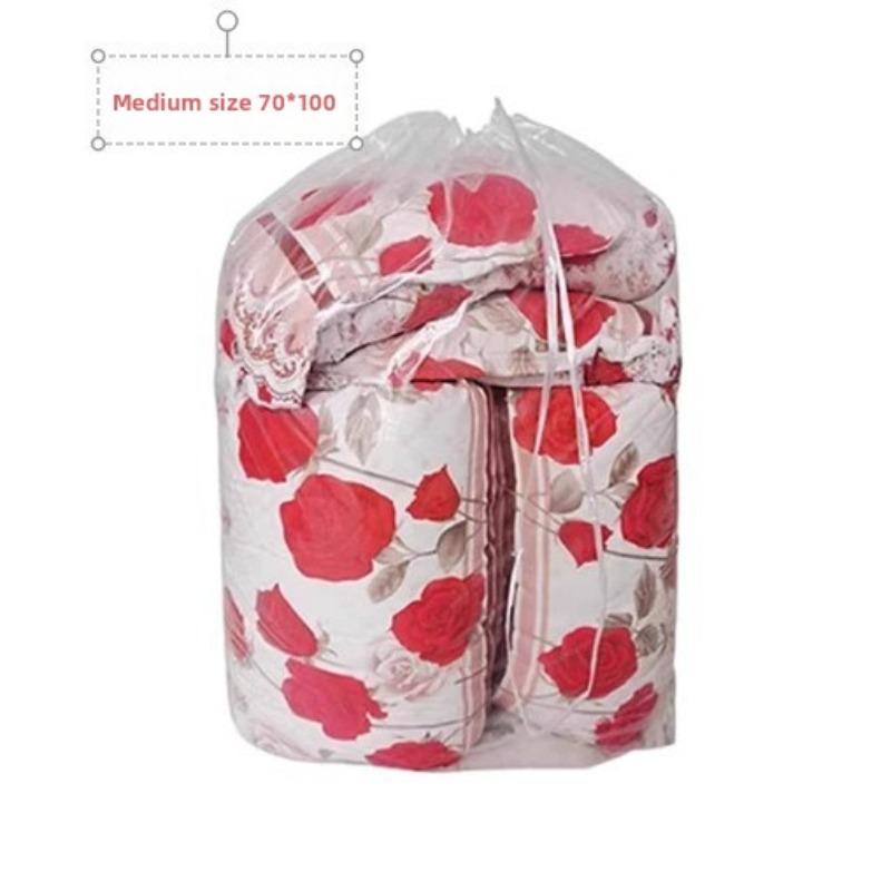Сумки для хранения одежды, Пыленепроницаемые прозрачные сумки большого размера, Домашняя организация одеял из хлопка большой вместимости для переезда