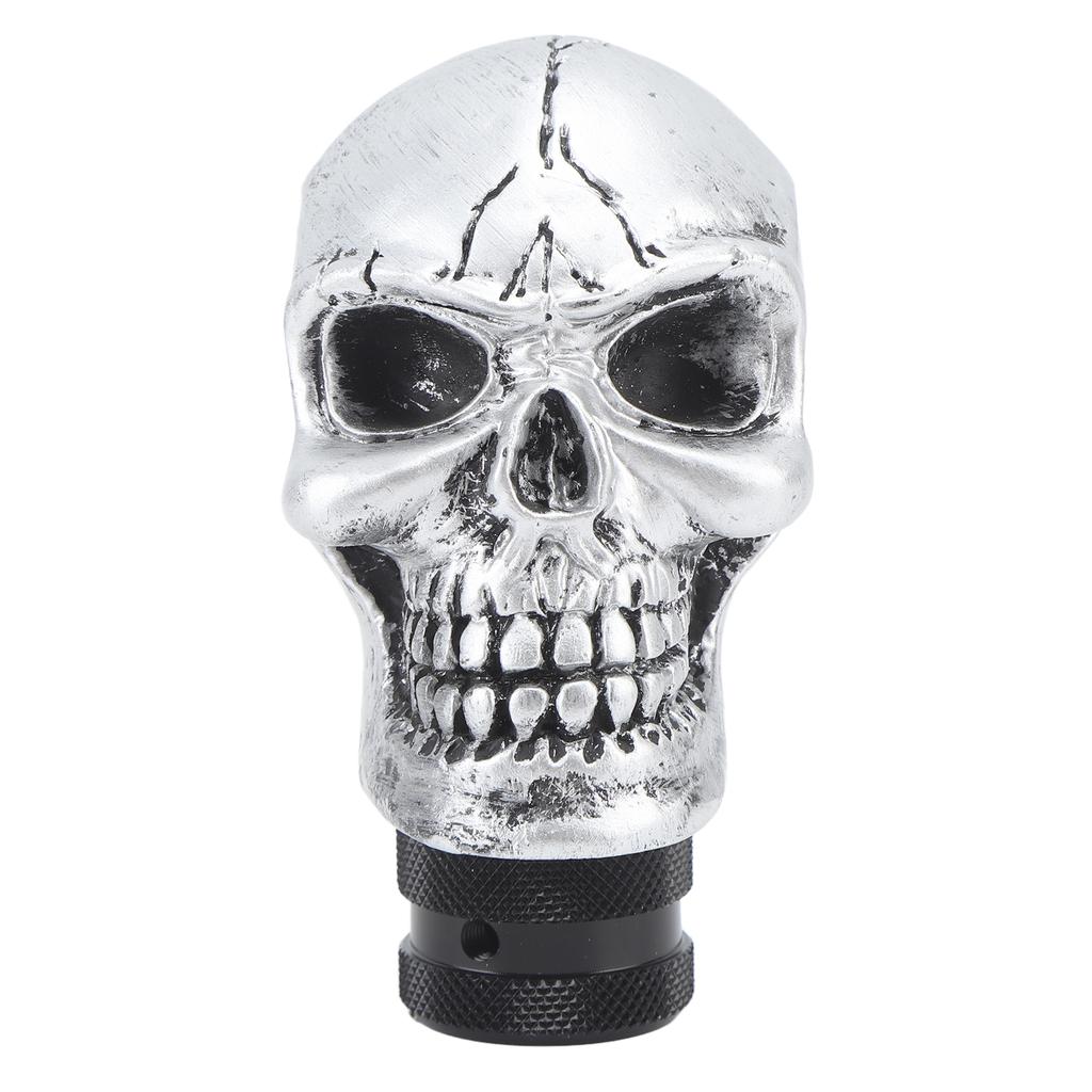 Skull Gear Shift Head Resin Shifter Knob Car Transmission Shifting Stick Handle for Most Manual Vehicles Silver