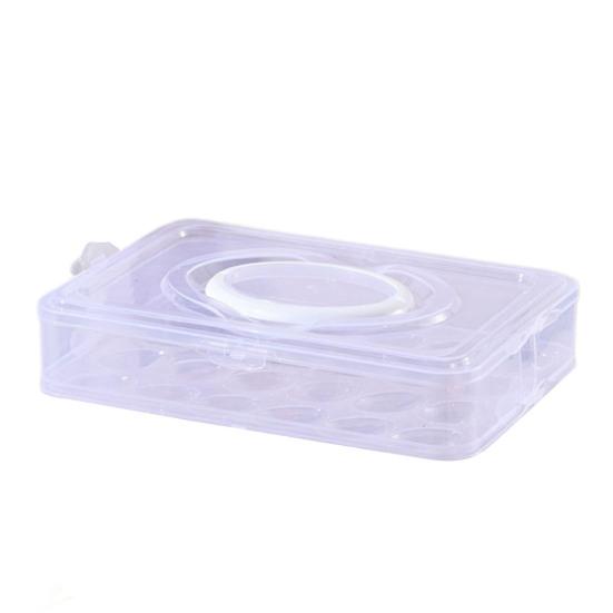 Ящик для хранения яиц, прозрачный, 24 сетки, большая вместимость, пылезащитный, с крышкой и ручкой, штабелируемый кухонный холодильник, лоток для яиц, контейнер для хранения яиц, держатель для яиц