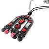 [J2805] - Designer Necklace 'Anamaya' Red Black