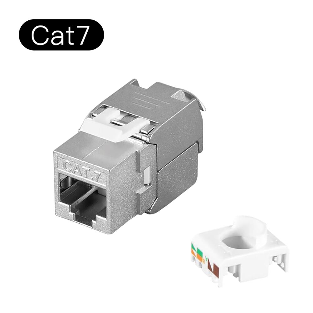 Cat6a Cat7 Cat8 Keystone Jack Cat7 RJ45 STP Безинструментальный тип Модульные гнезда-адаптеры-соединители из цинкового сплава для одножильного провода 22-26 AWG