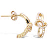 [R7155] - Gold Plated Hoop Earrings 'Sissi' White Gold - 15 Mm 7 Mm