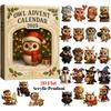 Owl Advent Calendar 2025, 24 Days Christmas Countdown with 24 Mini Figurines, 2D Flat Acrylic Ornament Set for Holiday Decoration,