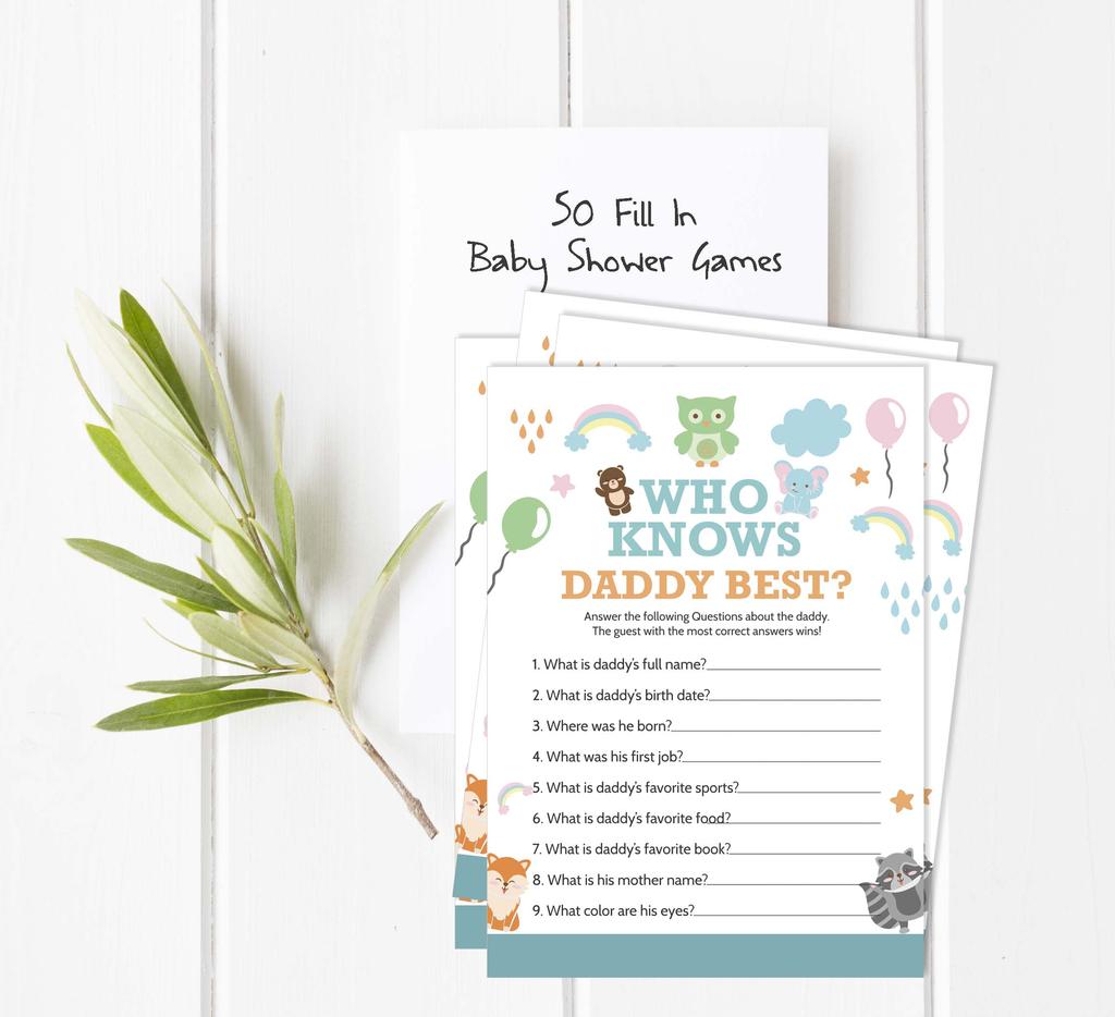 Inkdotpot Jungle Animals Baby Shower Game Set Of 50 BabyA AlphabetA ABCA Game Ita s A Boy Ita s A Girl Party